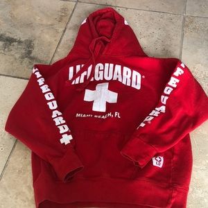 Lifeguard Miami Florida Sweatshirt Red